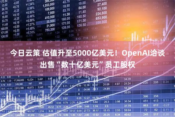 今日云策 估值升至5000亿美元！OpenAI洽谈出售“数十亿美元”员工股权